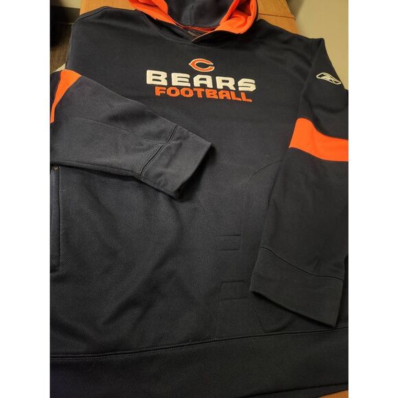 Reebok Onfield NFL Chicago Bears Hoodie Mens 3XL Pullover Footbal Blue Orange - Picture 3 of 7